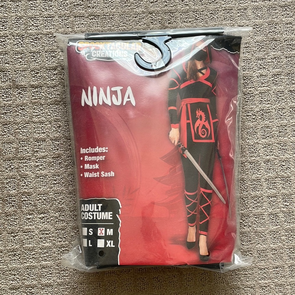 Halloween Ninja Costume. New. Size M.